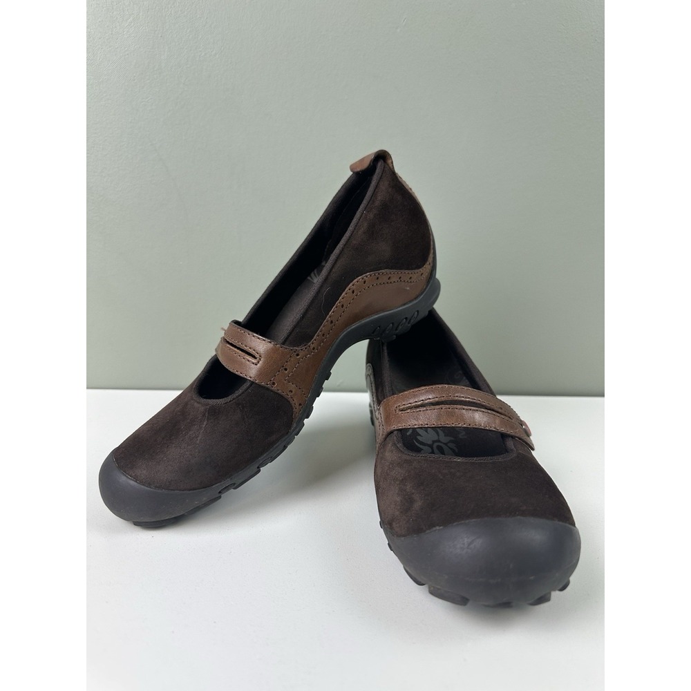 Merrell Plaza Bandeau Women's Mary Jane Flat Shoe 7.5 Brown Leather Espresso